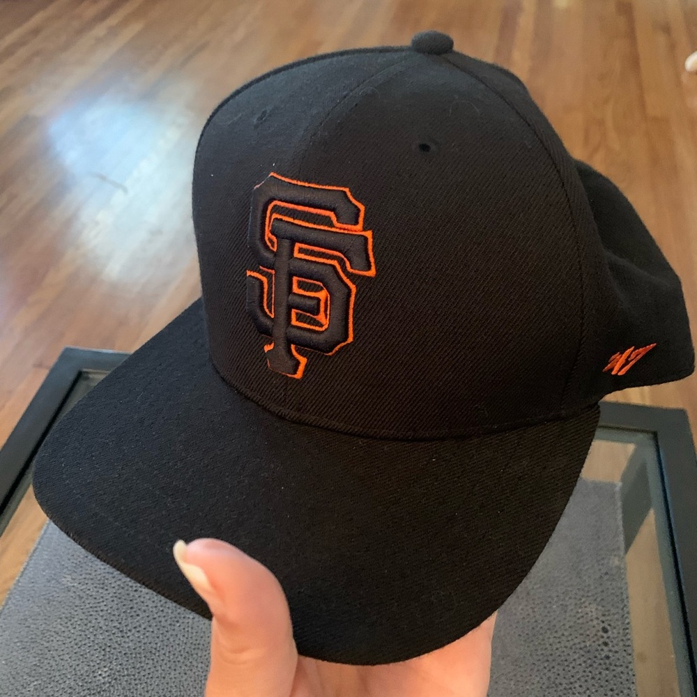 47 Brand Black Cap with Orange Logo